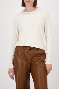 Monari Long-Sleeve with Knitted Collar | Almond | 809332