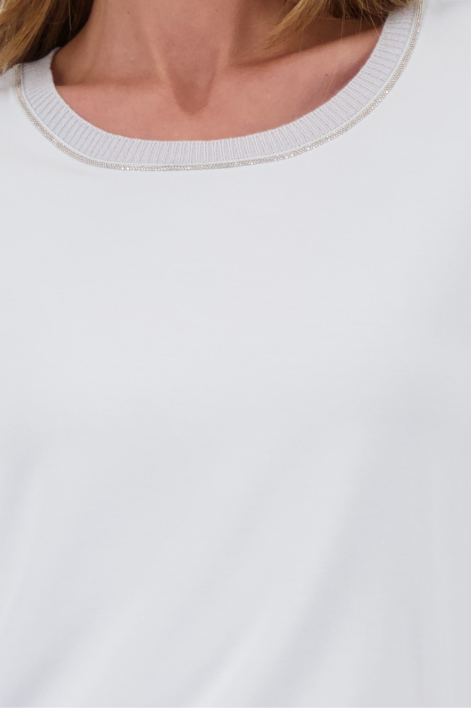 Monari Long-Sleeve with Knitted Collar in Ice Blue