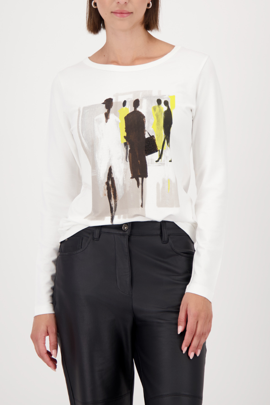Monari Long Sleeved T-Shirt with Painting Print Front