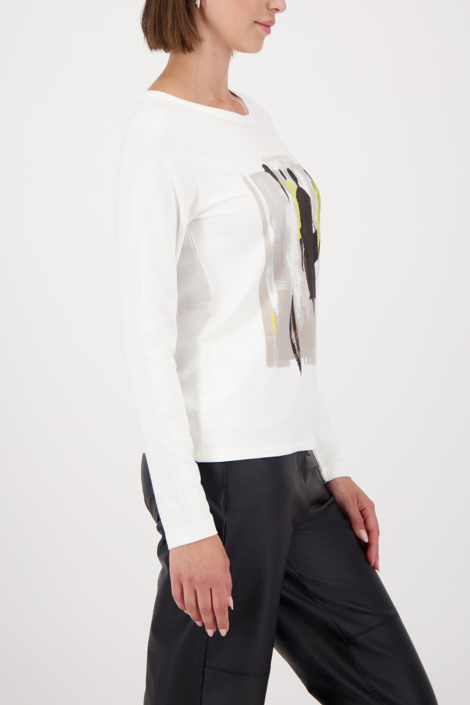 Monari Long Sleeved T-Shirt with Painting Print Front