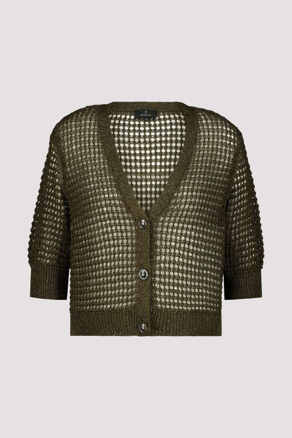 Monari Lurex Cardigan in Olive