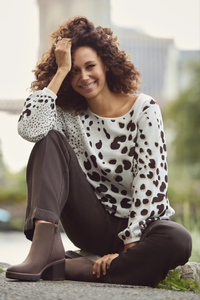 Monari Lurex Knit | Leo Jacquard | Dark Chocolate | 410292