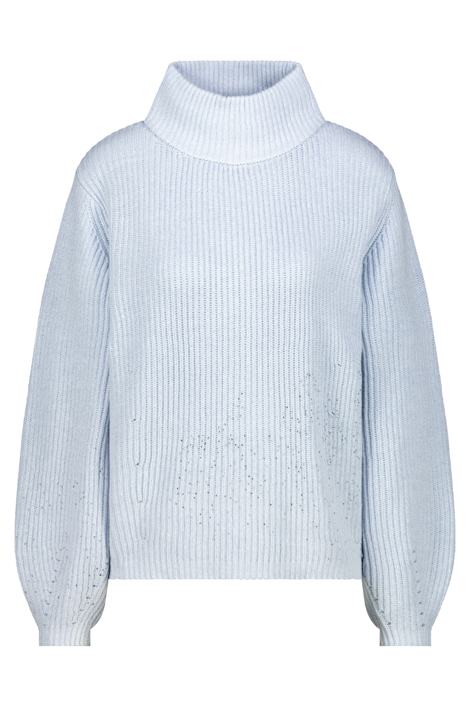 Monari Lurex Sweater with Rhinestones in Ice Blue