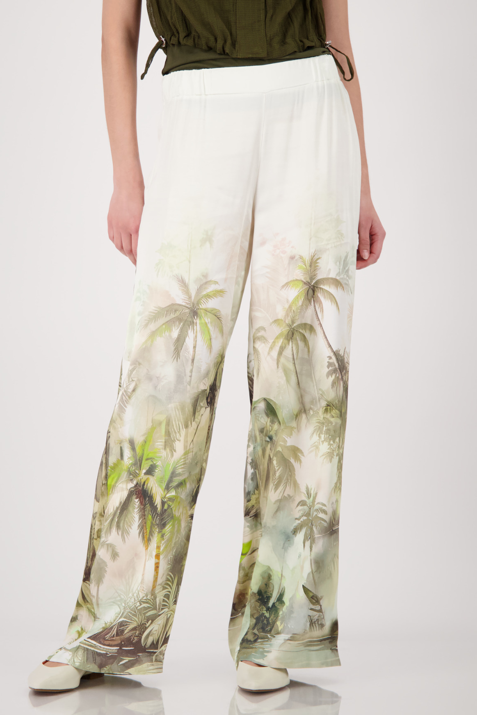 Monari Palazzo Trousers in Tropical Print