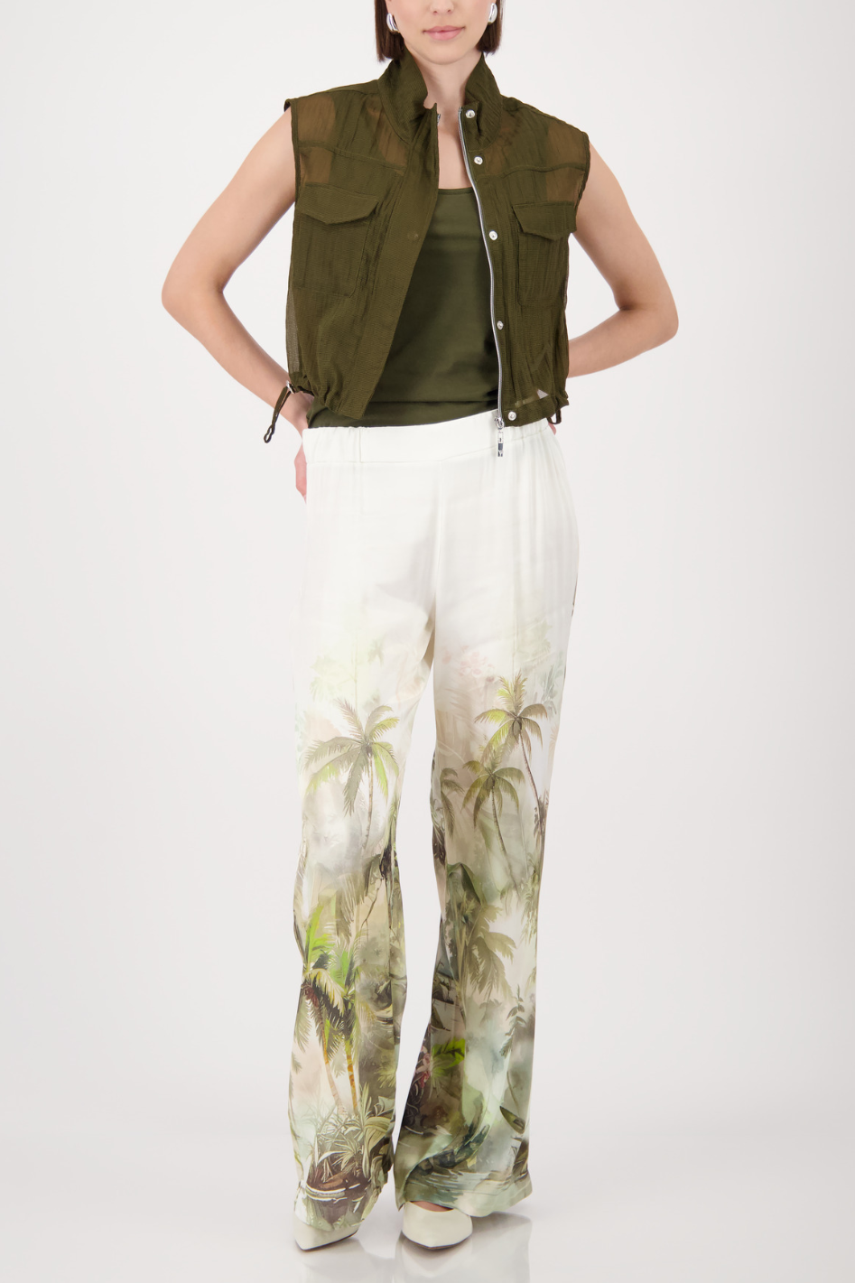 Monari Palazzo Trousers in Tropical Print