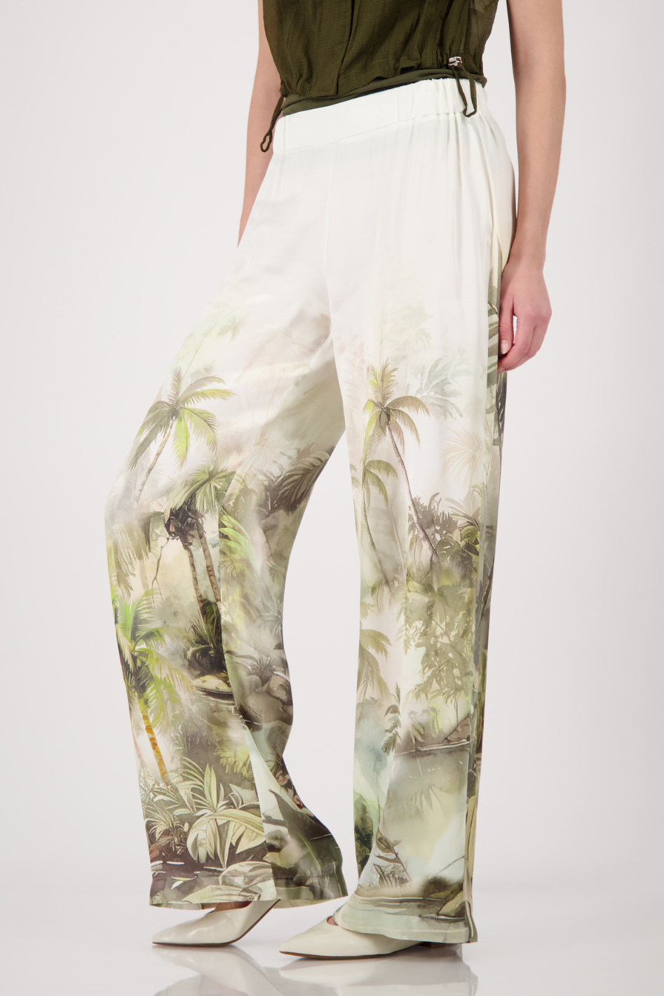 Monari Palazzo Trousers in Tropical Print