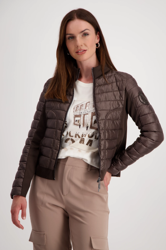 Monari Quilted Jacket with Neoprene | Espresso | 808525