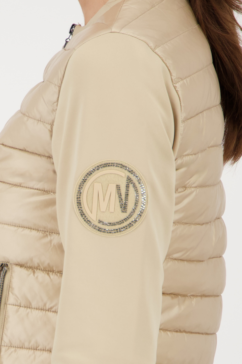 Monari Quilted Jacket with Neoprene in Cinnamon