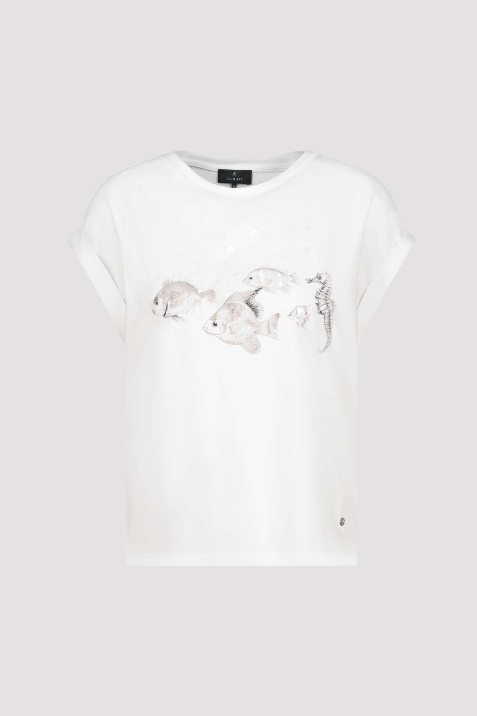 Monari Round Neck T-Shirt with Fish Motif