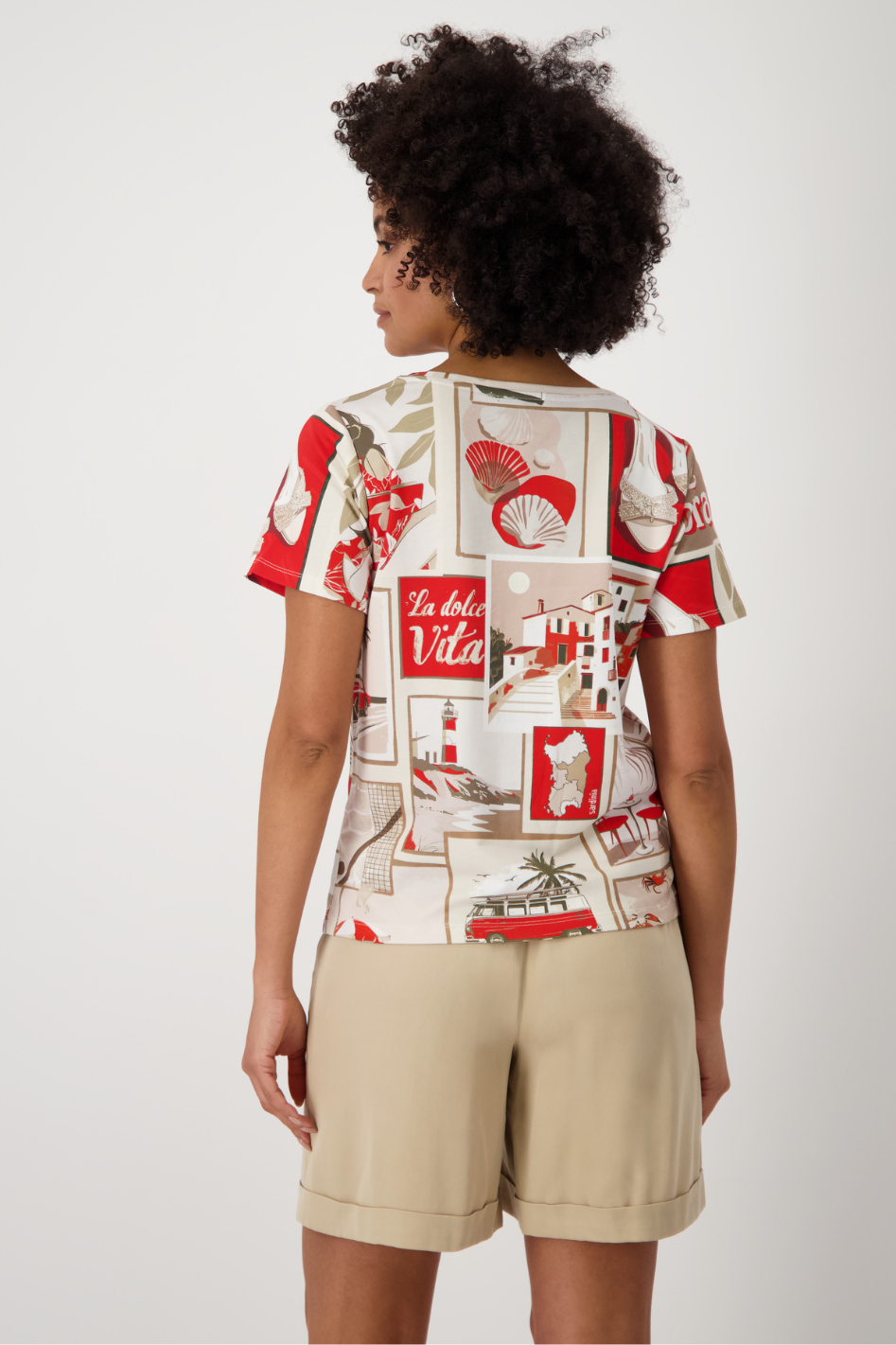 Monari Round Neck T-Shirt in Polaroid Print 