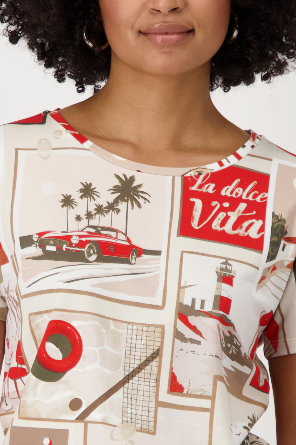Monari Round Neck T-Shirt in Polaroid Print 