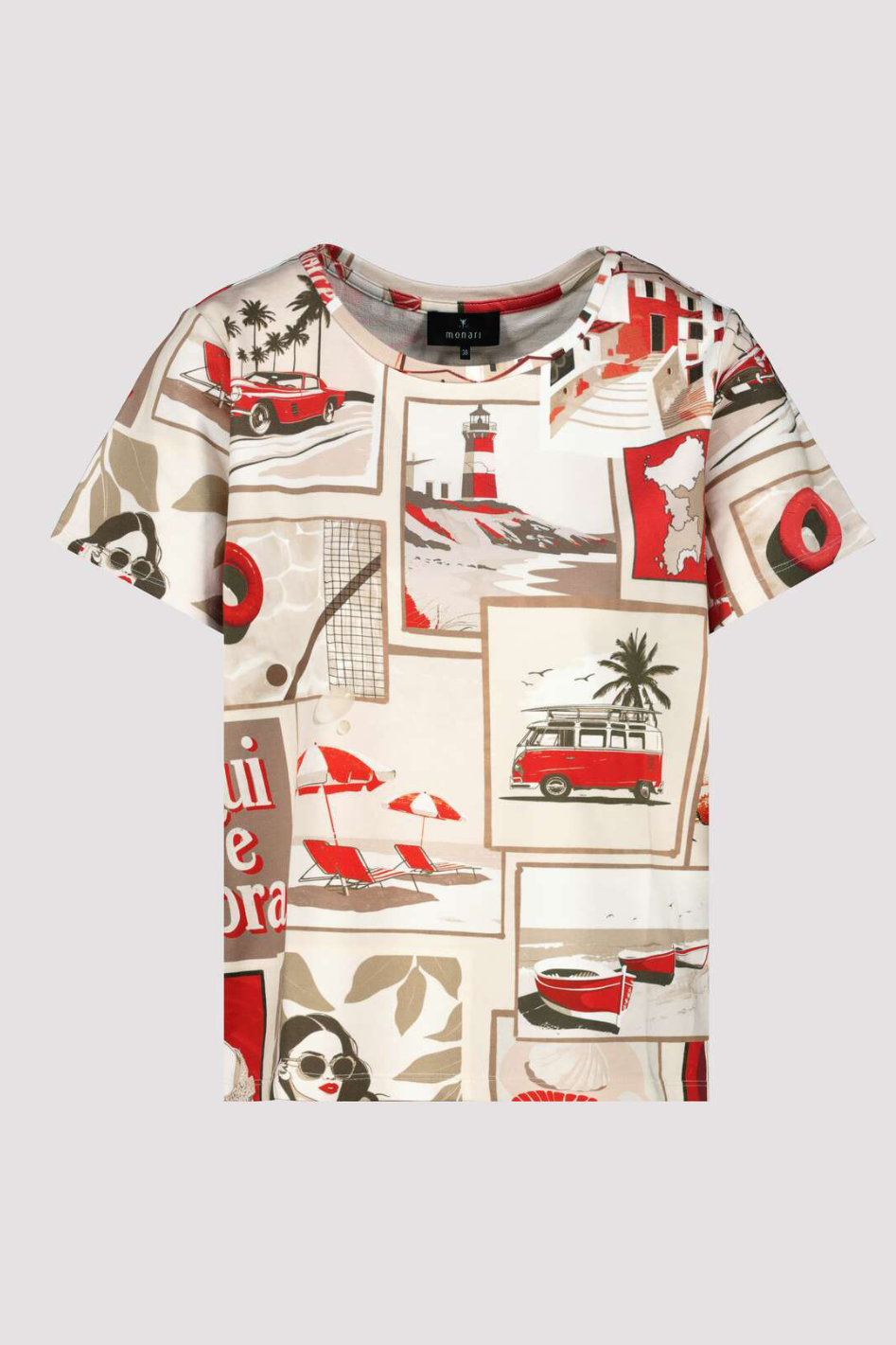 Monari Round Neck T-Shirt in Polaroid Print 