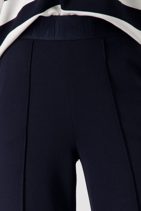 Monari Straight-Leg Script Waistband Trousers in Deep Ocean