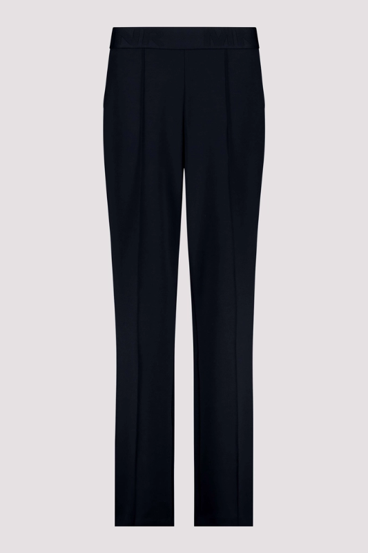 Monari Straight-Leg Script Waistband Trousers in Deep Ocean