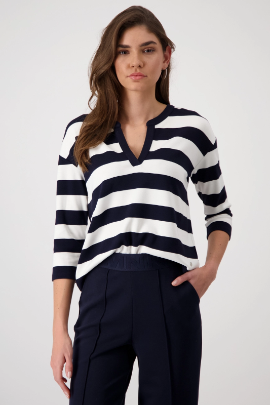 Monari Striped Sweatshirt | Deep Ocean | 409337
