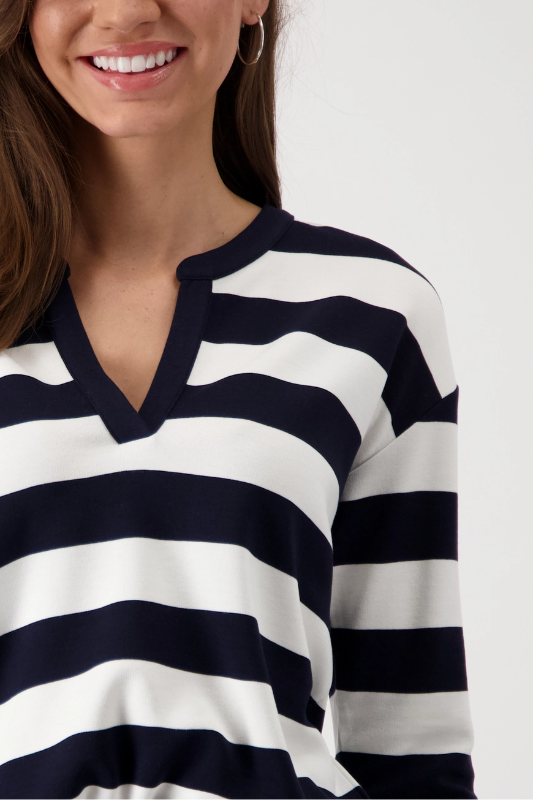 Monari Striped Sweatshirt | Deep Ocean | 409337