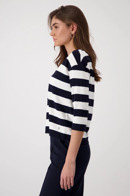 Monari Striped Sweatshirt | Deep Ocean | 409337