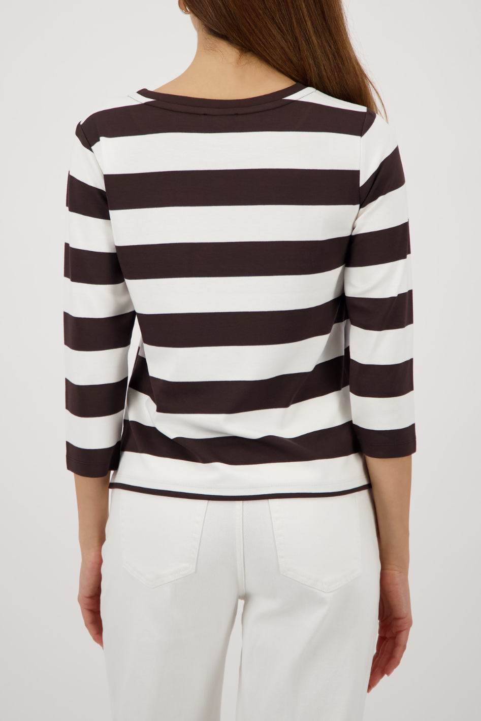 Monari Sweatshirt with Stripes in Dark Chocolate