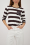 Monari Sweatshirt with Stripes in Dark Chocolate