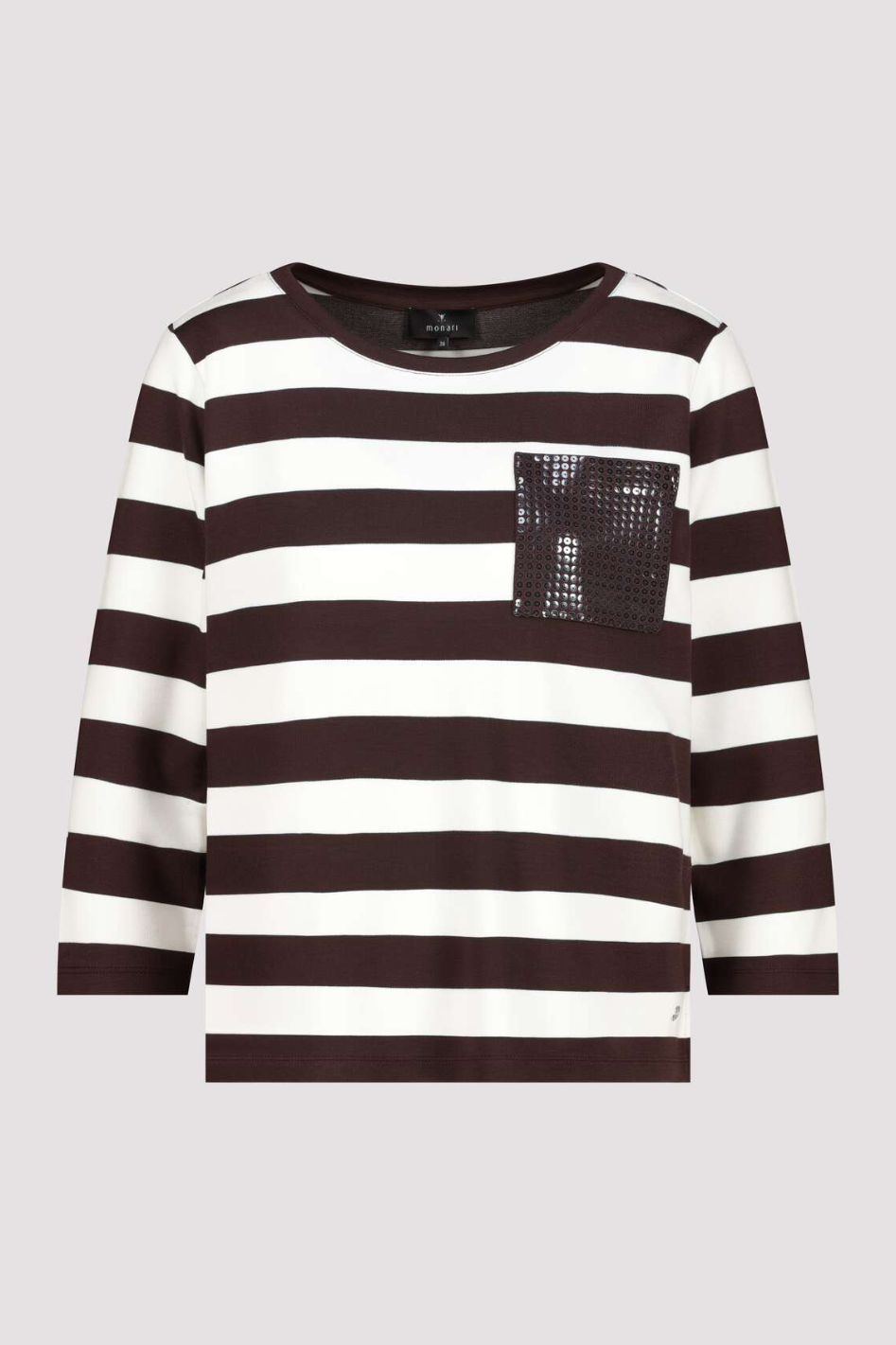 Monari Sweatshirt with Stripes in Dark Chocolate