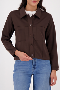 Monari Sweat Jacket with Large Pockets | Dark Chocolate | 410396