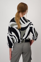 Load image into Gallery viewer, Monari 3/4 Sleeve Swirl Knit | Forest Pattern | 808374

