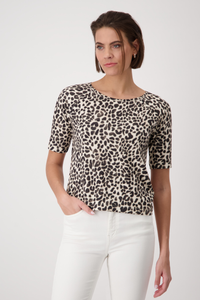Monari T-Shirt | Leopard All Over | Coffee Bean | 409204