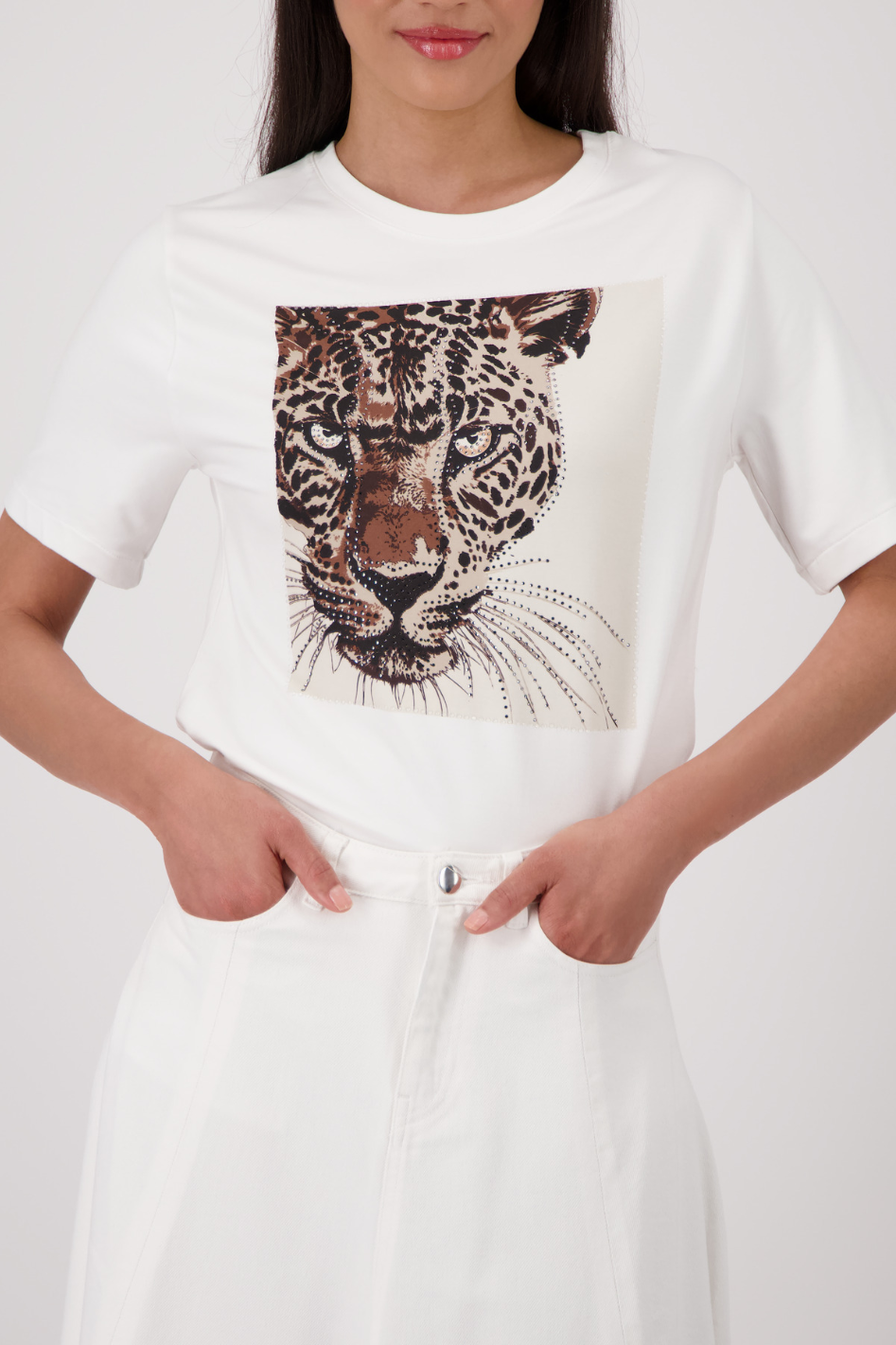 Monari T-Shirt with Leopard Pattern 