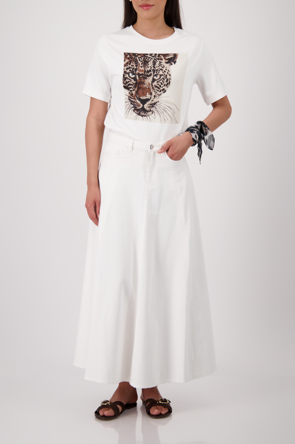 Monari T-Shirt with Leopard Pattern 