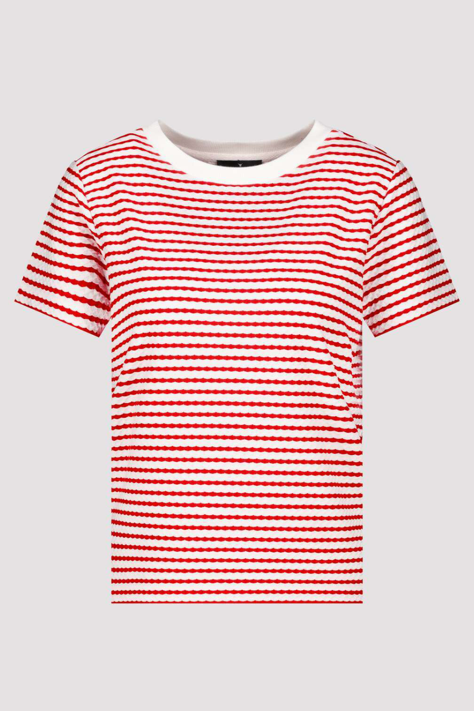 Monari T-Shirt with Texture Red Striped