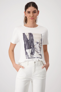 Monari T-Shirt | Biarritz Print | Off-White | 409331