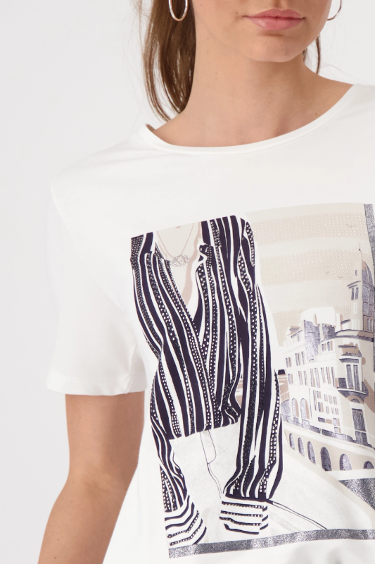 Monari T-Shirt | Biarritz Print | Off-White | 409331