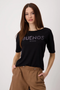 Monari T-Shirt with Glossy 'Buenos' Print in Black