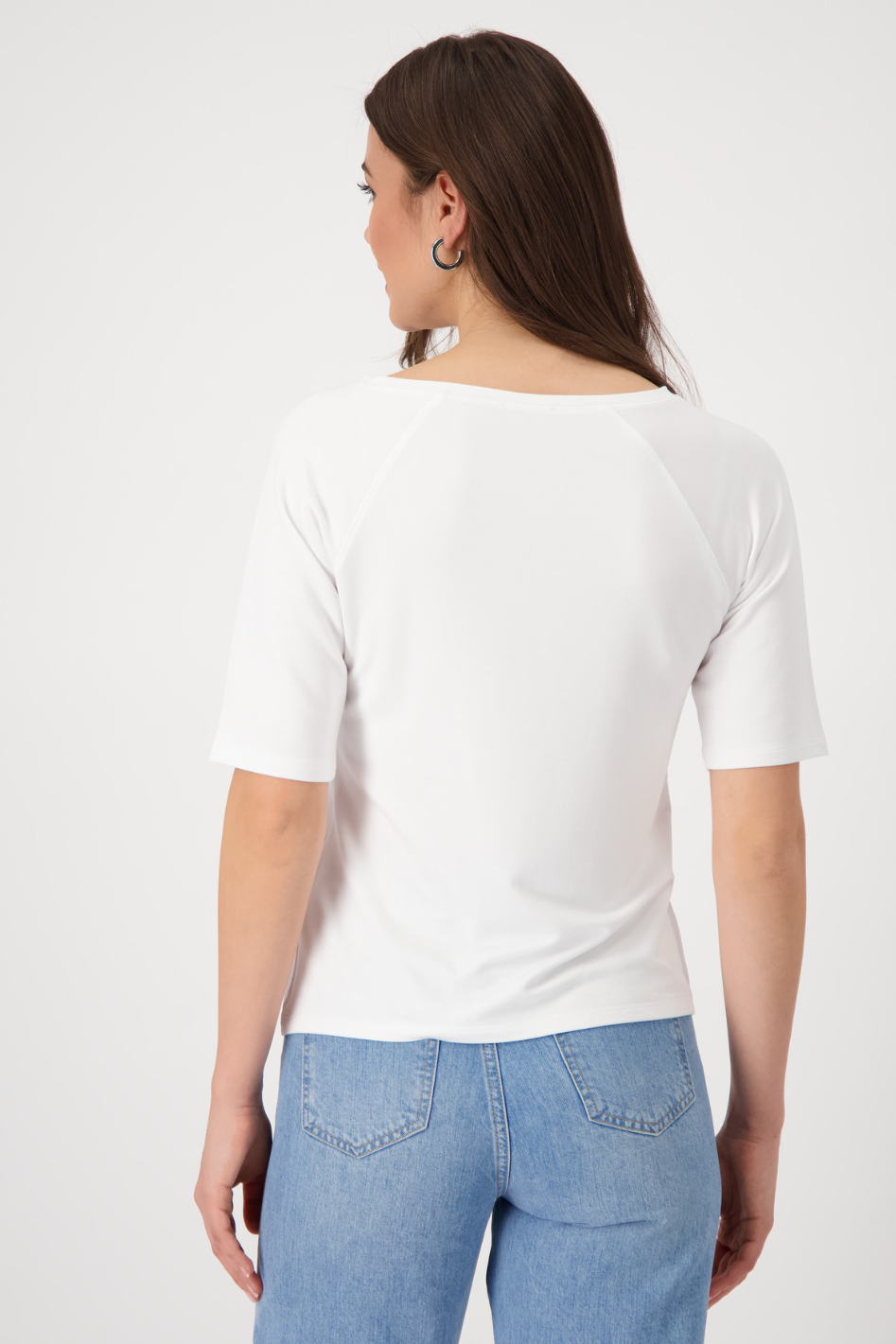 Monari T-Shirt with Glossy 'Buenos' Print in Cream 