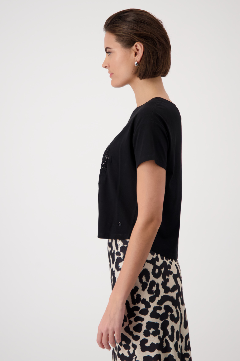 Monari T-Shirt with Sequins in Black 