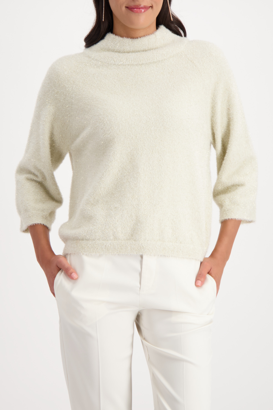 Monari 3/4 Fluffy Sweater in Almond
