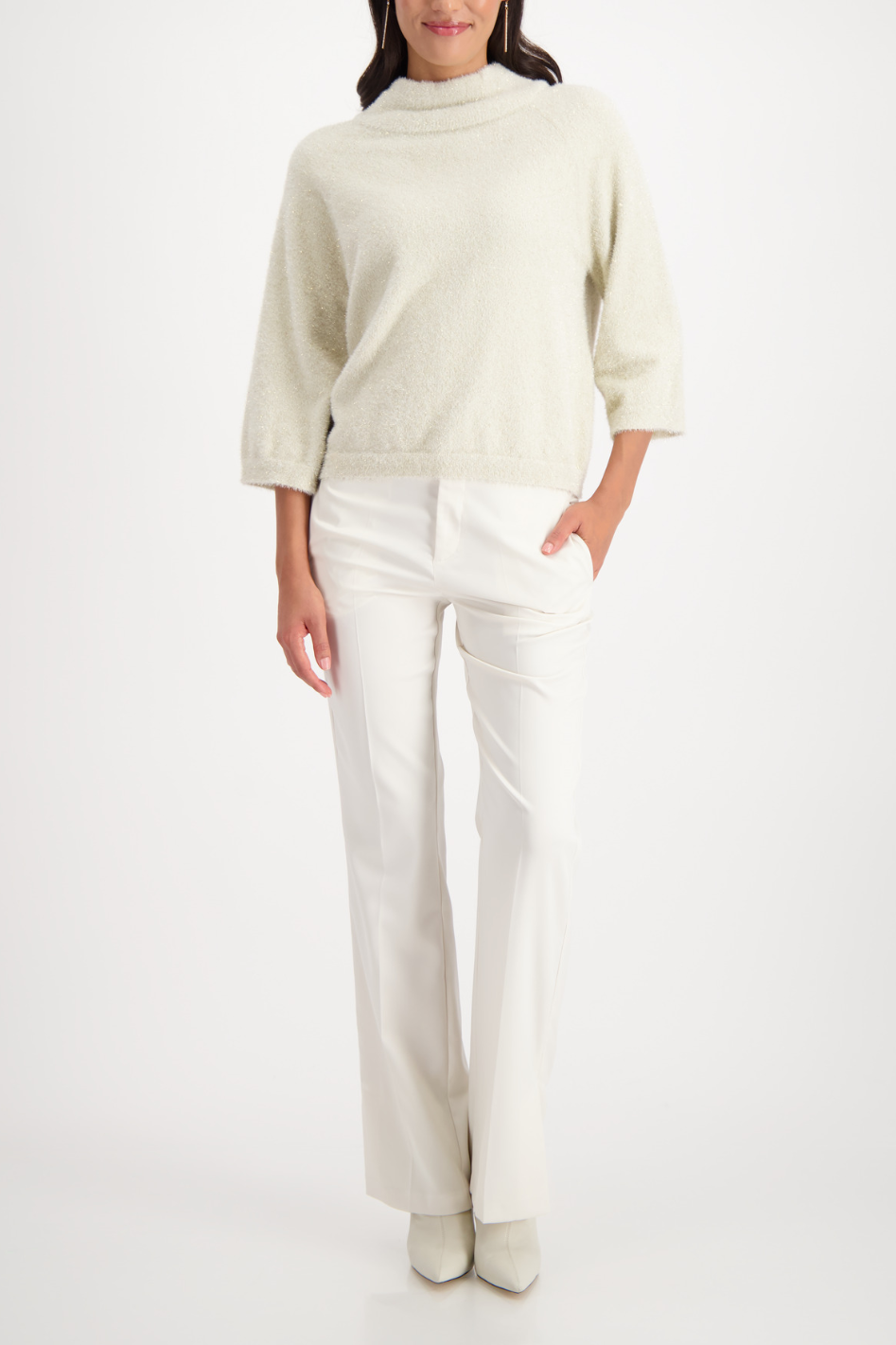 Monari 3/4 Fluffy Sweater in Almond