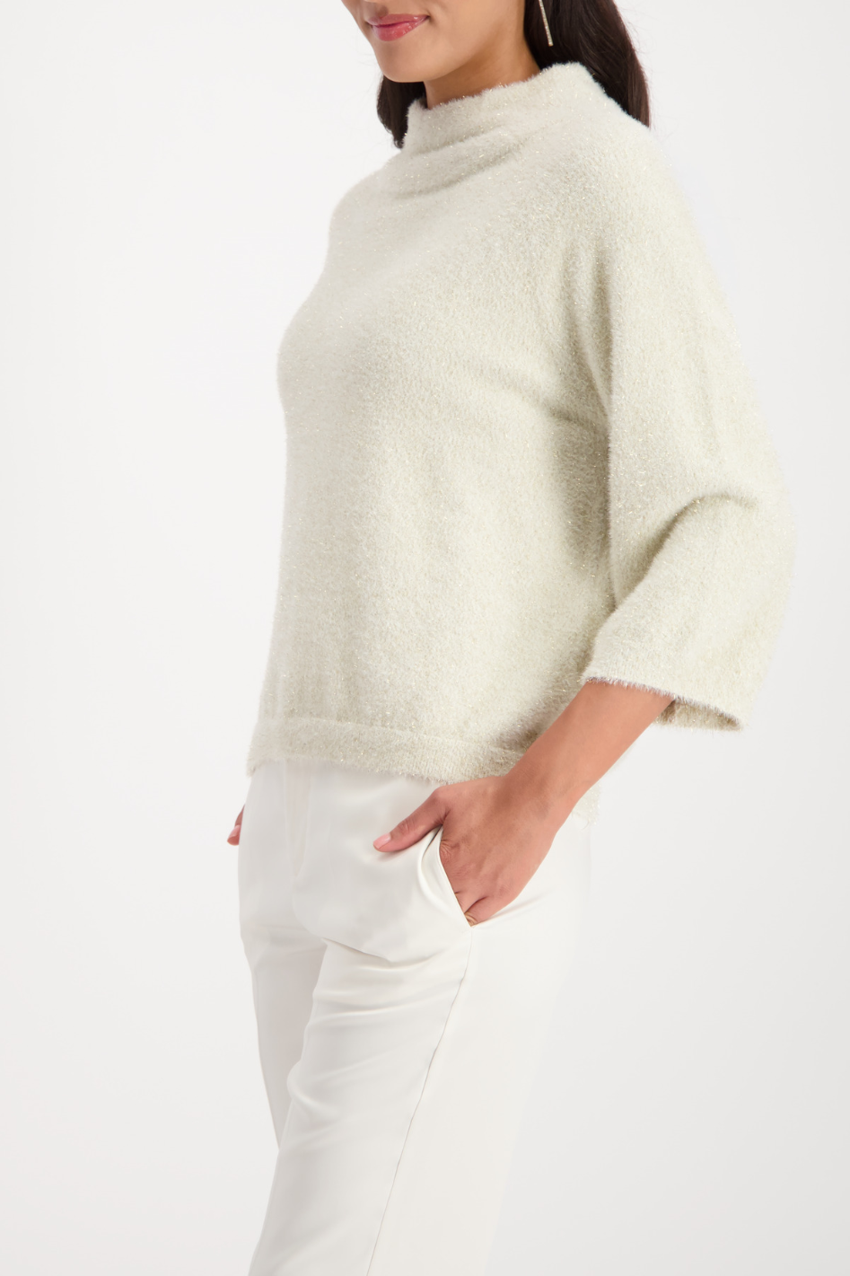 Monari 3/4 Fluffy Sweater in Almond