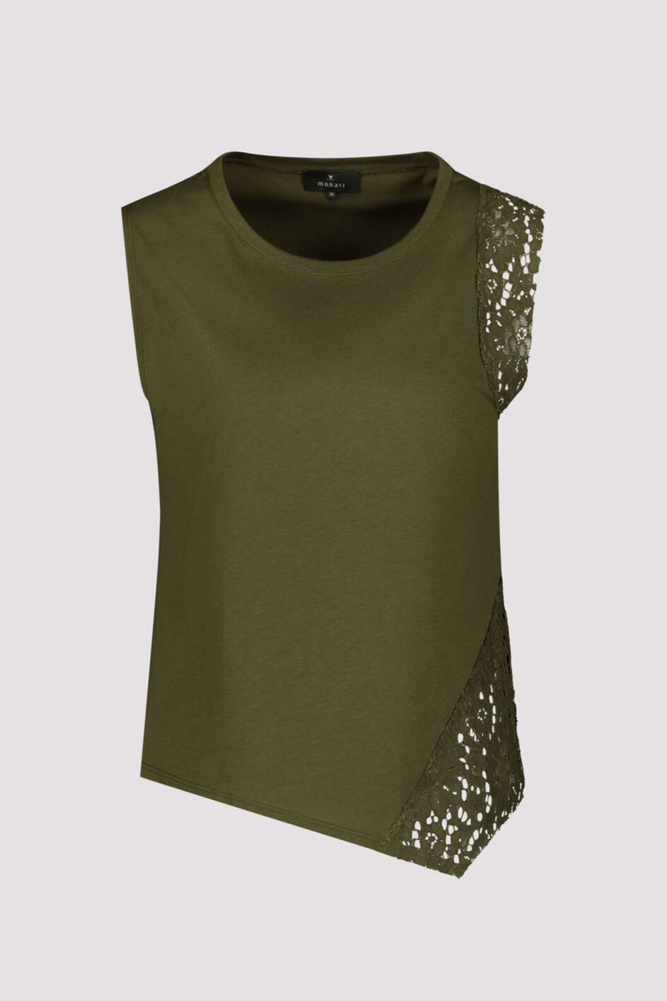 Monari Top with Lace Detail in Olive
