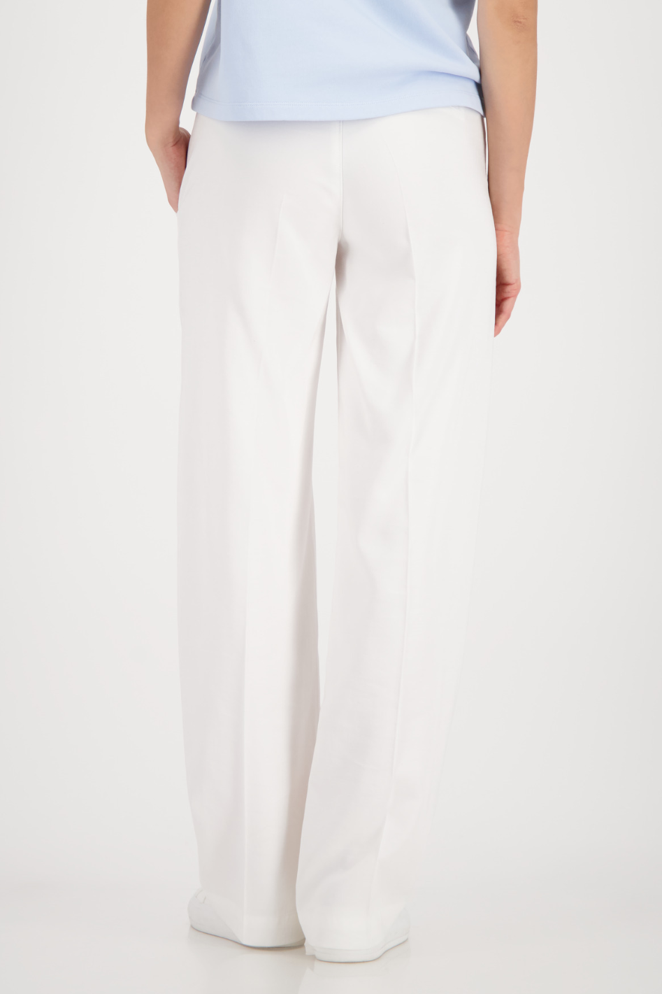 Monari Wide Leg Pant with Drawstring in Off White
