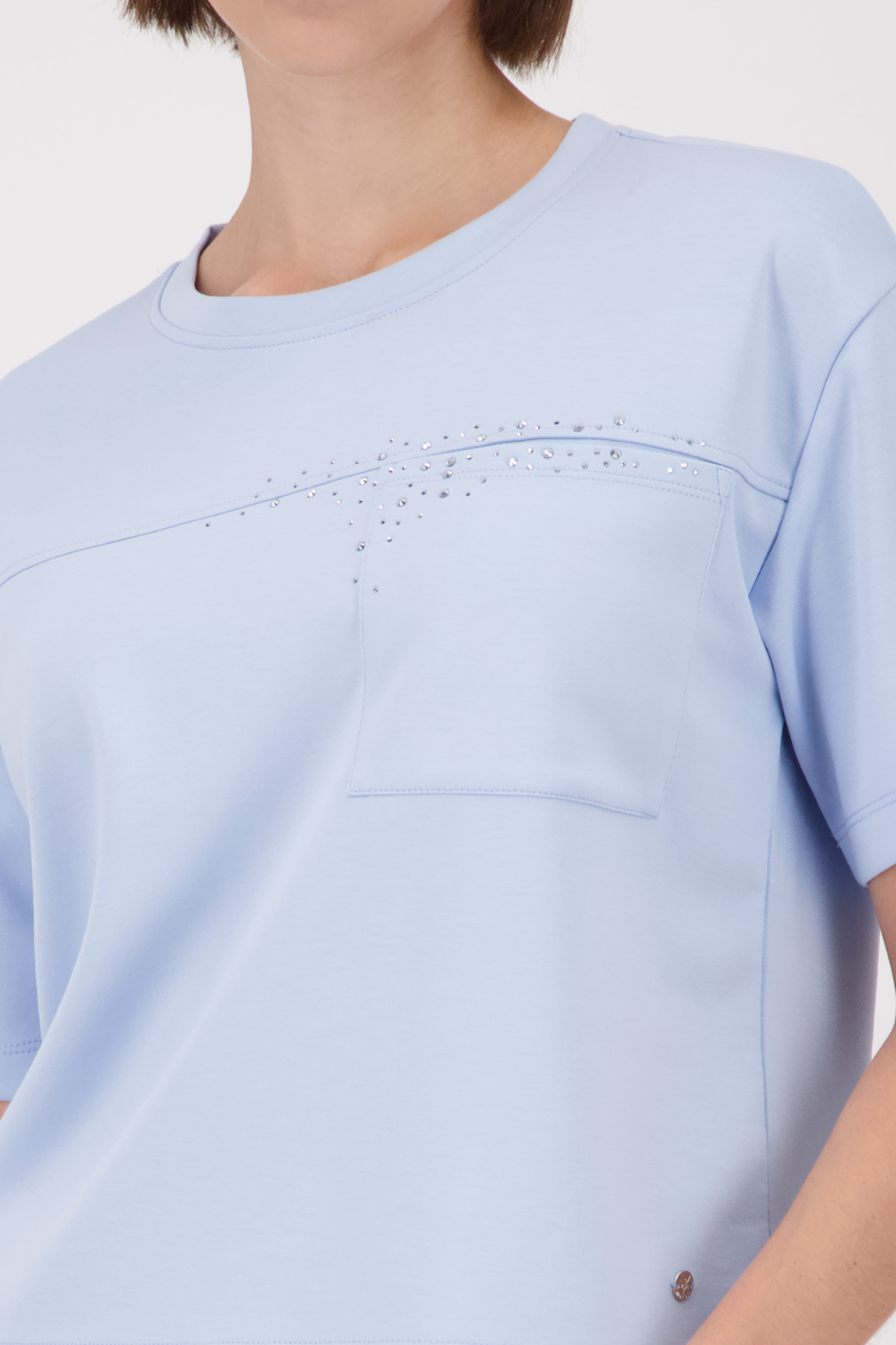 Monari Sweatshirt with Rhinestone in Light Blue