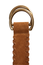 Load image into Gallery viewer, Mos Mosh Braided Suede Belt in Cognac
