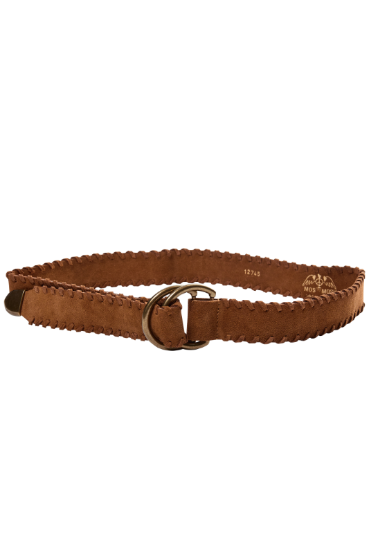 Mos Mosh Braided Suede Belt | Cognac