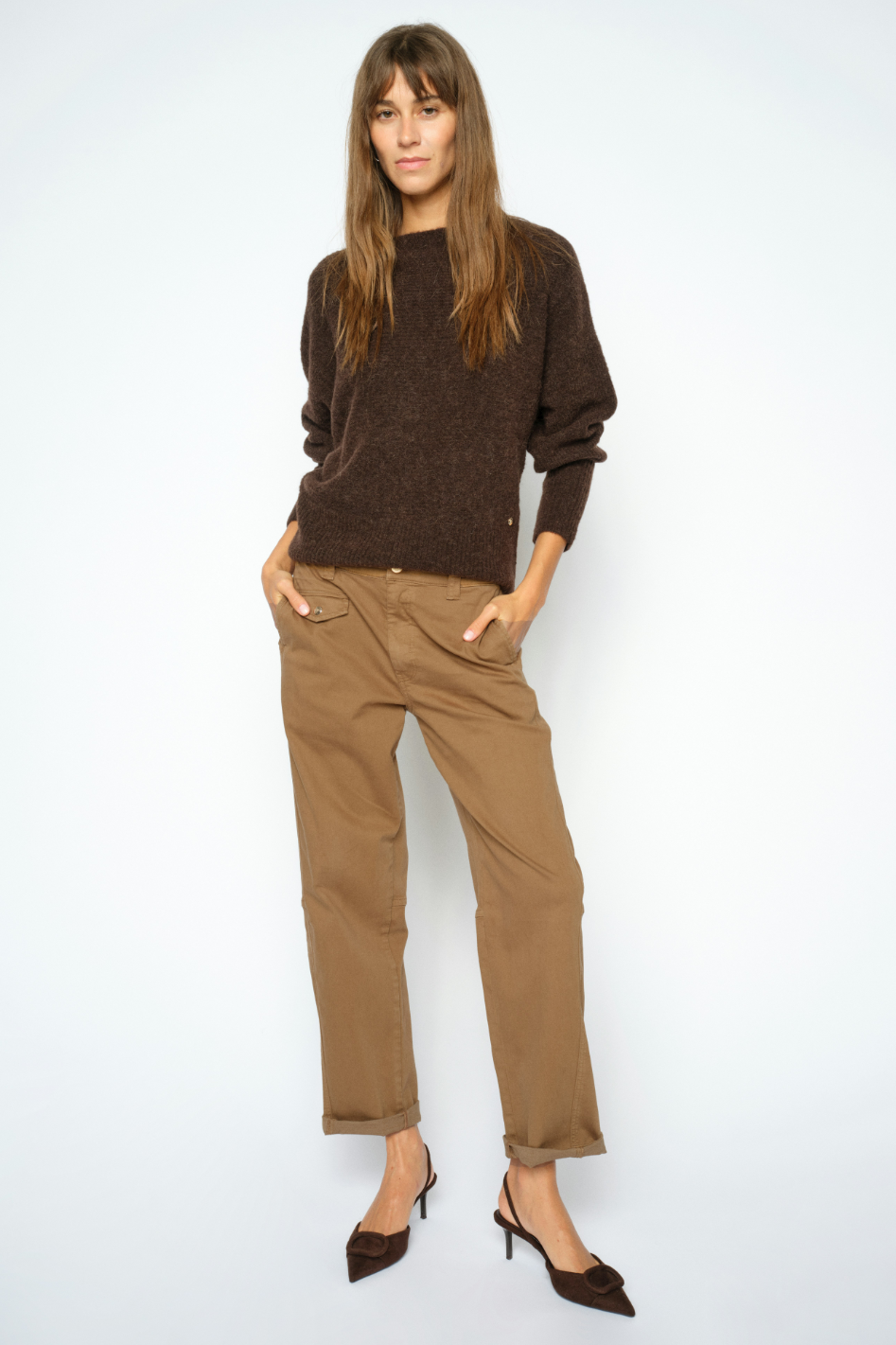 Mos Mosh Aymen Len Pant in Petrified Oak