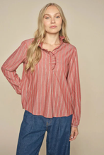 Load image into Gallery viewer, Mos Mosh Biles Stripe Blouse | Garnet | 164290MX1
