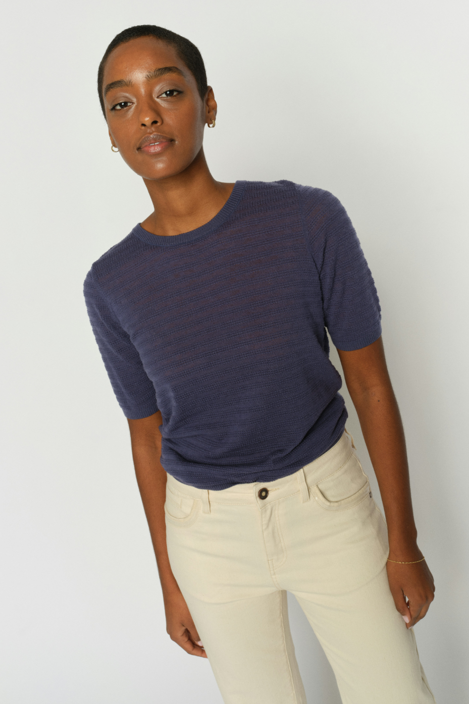 Mos Mosh Bouch Dotti SS Knit in Crown Blue