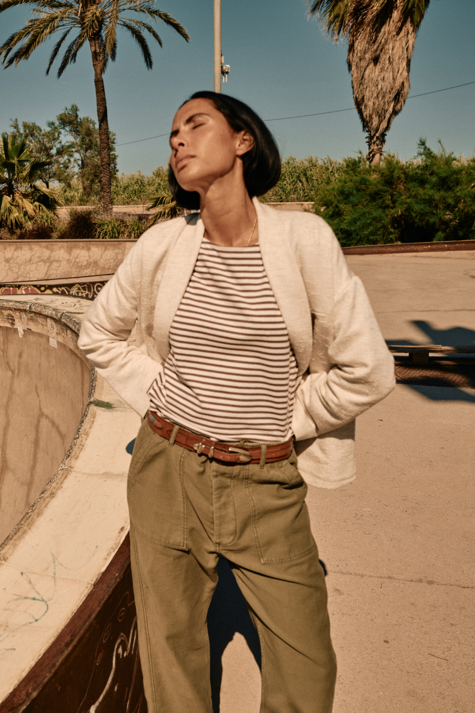 Mos Mosh Heyanno Endless Stripe Tee in Bungee Cord 