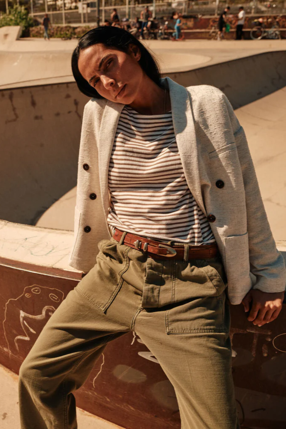Mos Mosh Heyanno Endless Stripe Tee in Bungee Cord 
