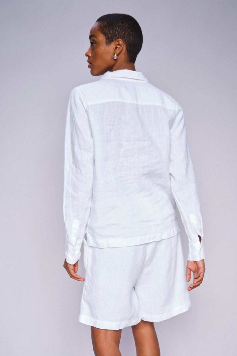 Mos Mosh Enna Linen Pocket Blouse in White 