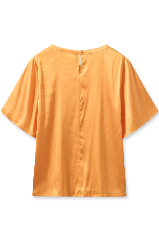 Mos Mosh Evie Short Sleeve Blouse in Blazing Orange